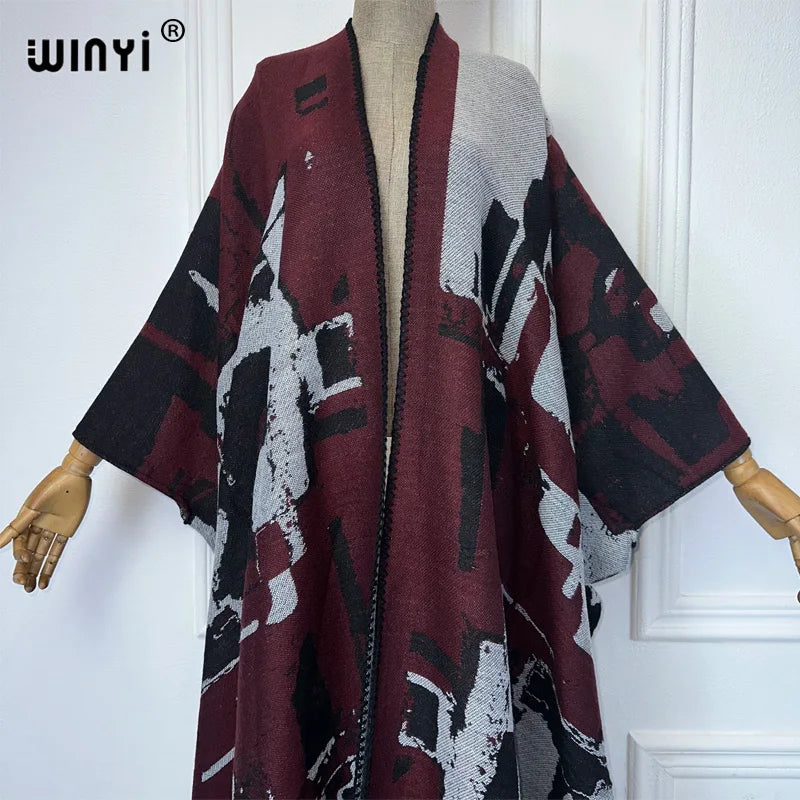 WINYI abiti invernali per donna cardigan lavorato a maglia MAXI Christmas Fashion hipster party dress spessa calda giacca femminile cappotto natalizio
