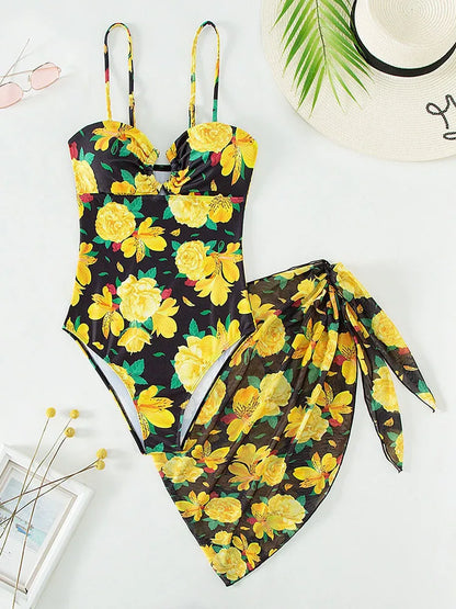Vigoashely 2026 Lady Print 2 Piece Swimwear Sexy Women Strapped Push Up One Piece Swimsuit Monokini Beach Brazilian Bathing Suit