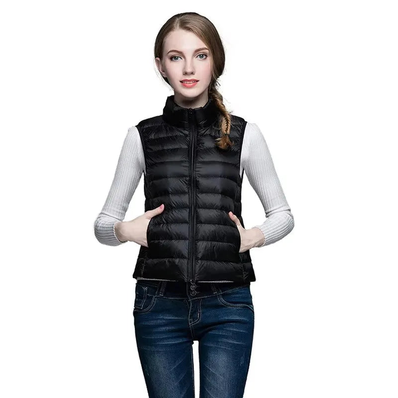 Gilet Senza Maniche da Donna, Giacche Invernali alla Moda, Gilet Imbottiti in Cotone da Uomo, Gilet Caldi con Collo Alto per Donna, Abbigliamento