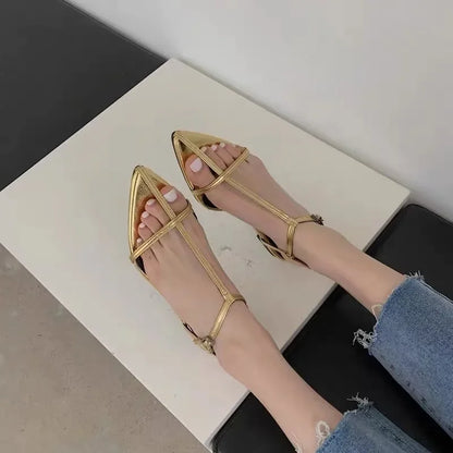 Sandali da donna 2025 Estate Nuova moda Sandali infradito Design alla moda sexy Comodi sandali con tacco basso per le donne Zapatos Mujer