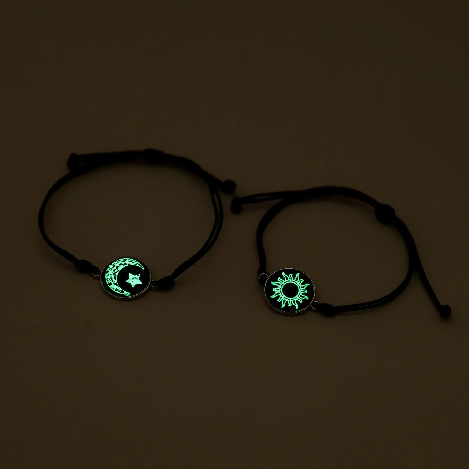 Braccialetti romantici per coppia di sole e luna luminosi per donna Uomo Bracciale coordinato con corda intrecciata fatta a mano Regali di gioielli per San Valentino