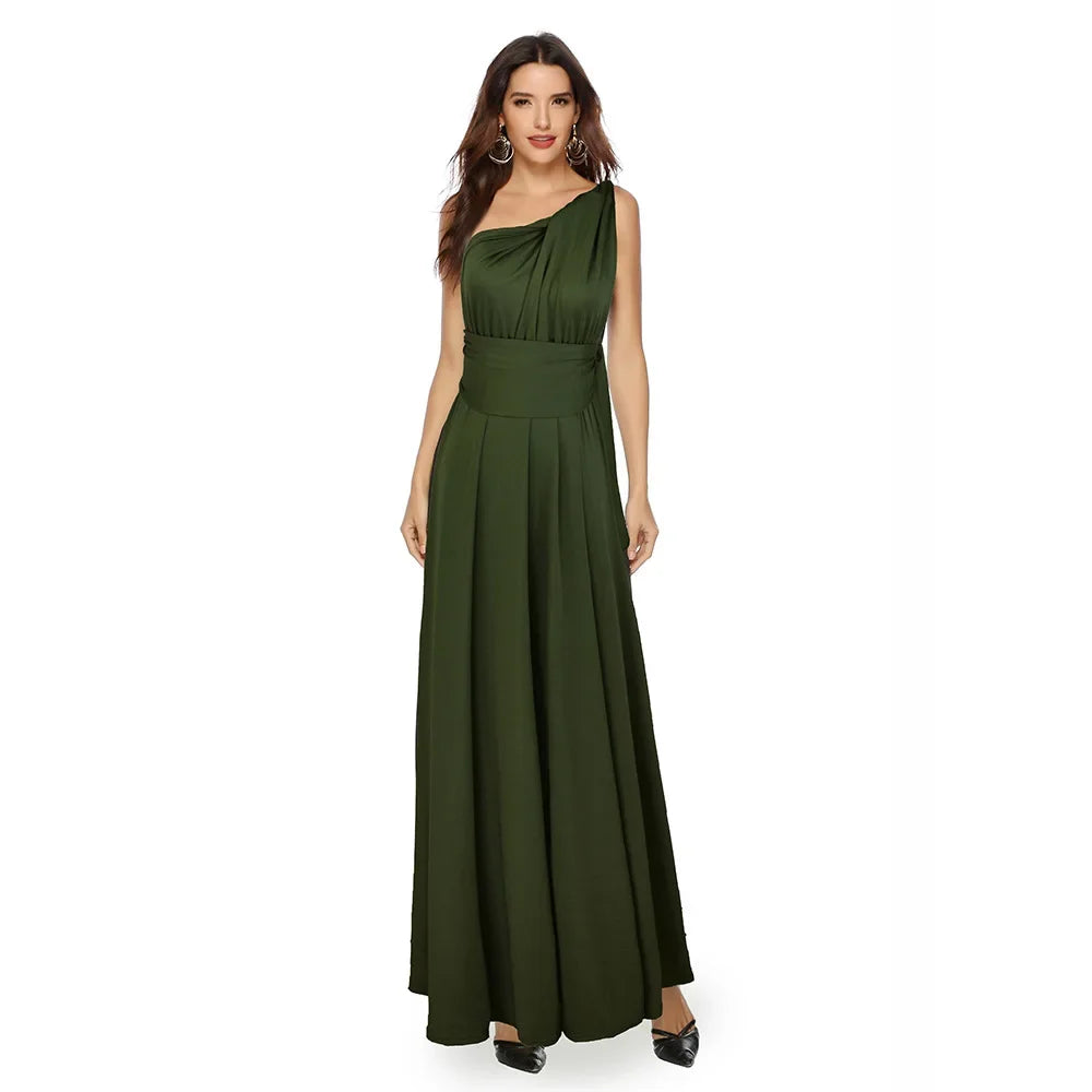 Abito formale da donna elegante da sera lungo con scollo a V profondo abito convertibile multistrato maxi abiti greci abito da festa di nozze