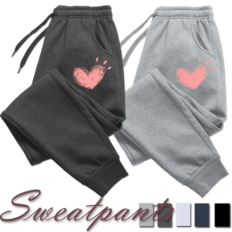 Pantaloni sportivi da donna stampati con cuore carino Pantaloni lunghi in cotone autunno inverno Pantaloni da jogging Pantaloni sportivi da donna fitness sportivi casual