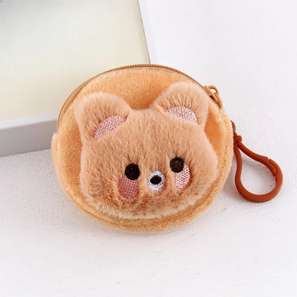 Cartone animato animale ragazzi portamonete in peluche bambini portamonete con cerniera custodia portaoggetti simpatici animali portafogli donna mini borsa regalo per bambini