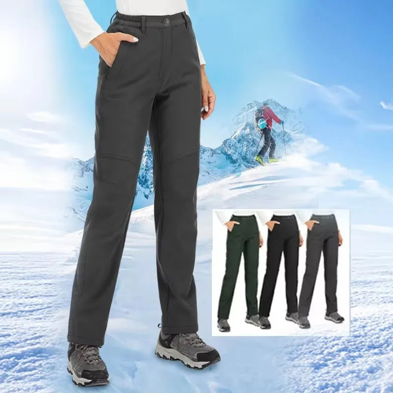 I pantaloni invernali da donna sono caldi, impermeabili, antivento, campeggio, viaggi all'aperto, alpinismo, ciclismo, pantaloni sportivi