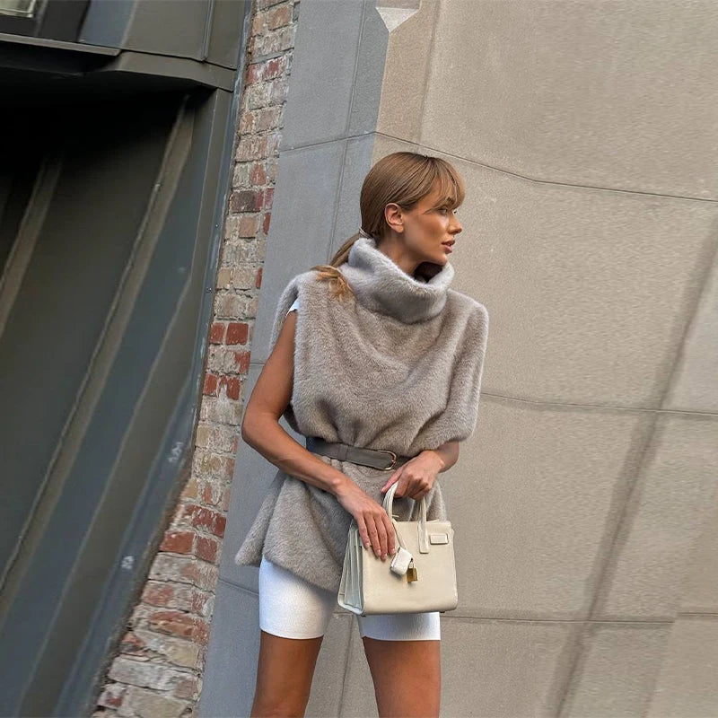 Cappotto da donna in pelliccia sintetica marrone con cappuccio Giacca da tasca a maniche lunghe di lusso oversize Lady 2025 Autunno Inverno Chic Street Capispalla