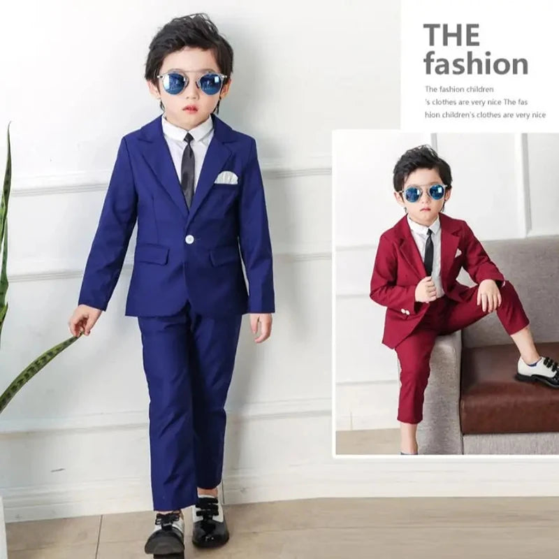 2024 Ragazzi Abiti per Matrimoni Blazer Pantaloni Bambini Abiti Formali Abiti Bambini Set da Festa Classico Teeanger Ragazzo Uniforme Scolastica