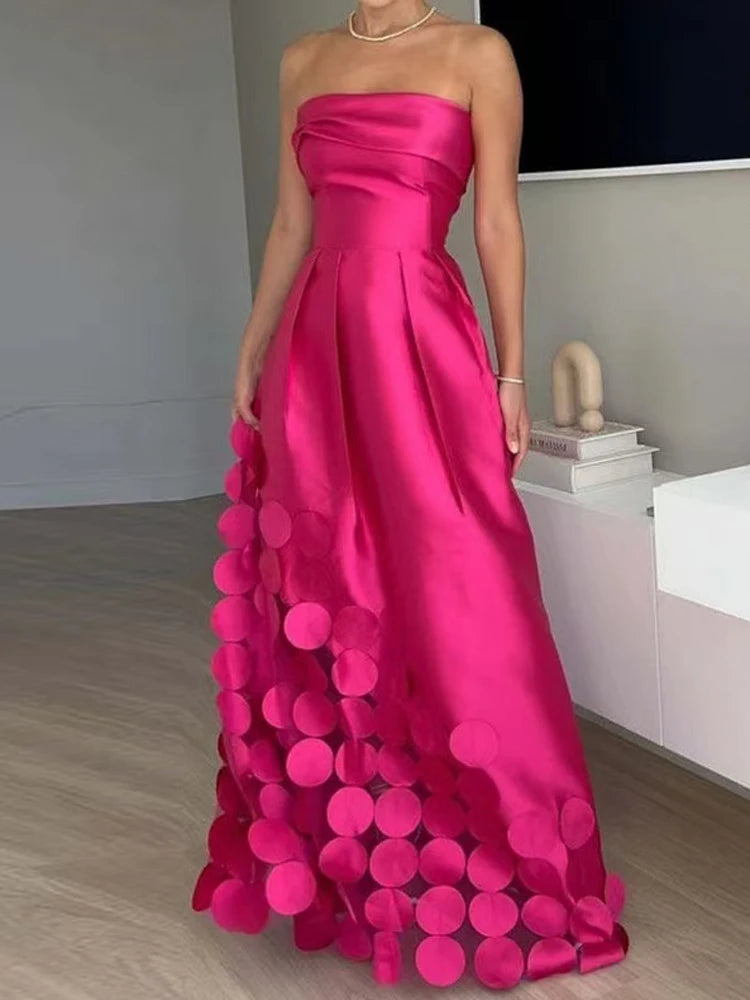 Sexy elegante con spalle scoperte in raso impiombato scava fuori vestito da partito estate delle donne backless rosso chic banchetto abiti da sera 2025 nuovo