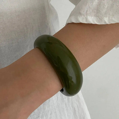 Ingemark 3 Stili Boho Braccialetti rotondi impilati in resina per le donne Braccialetti larghi etnici geometrici Accessori per gioielli a mano