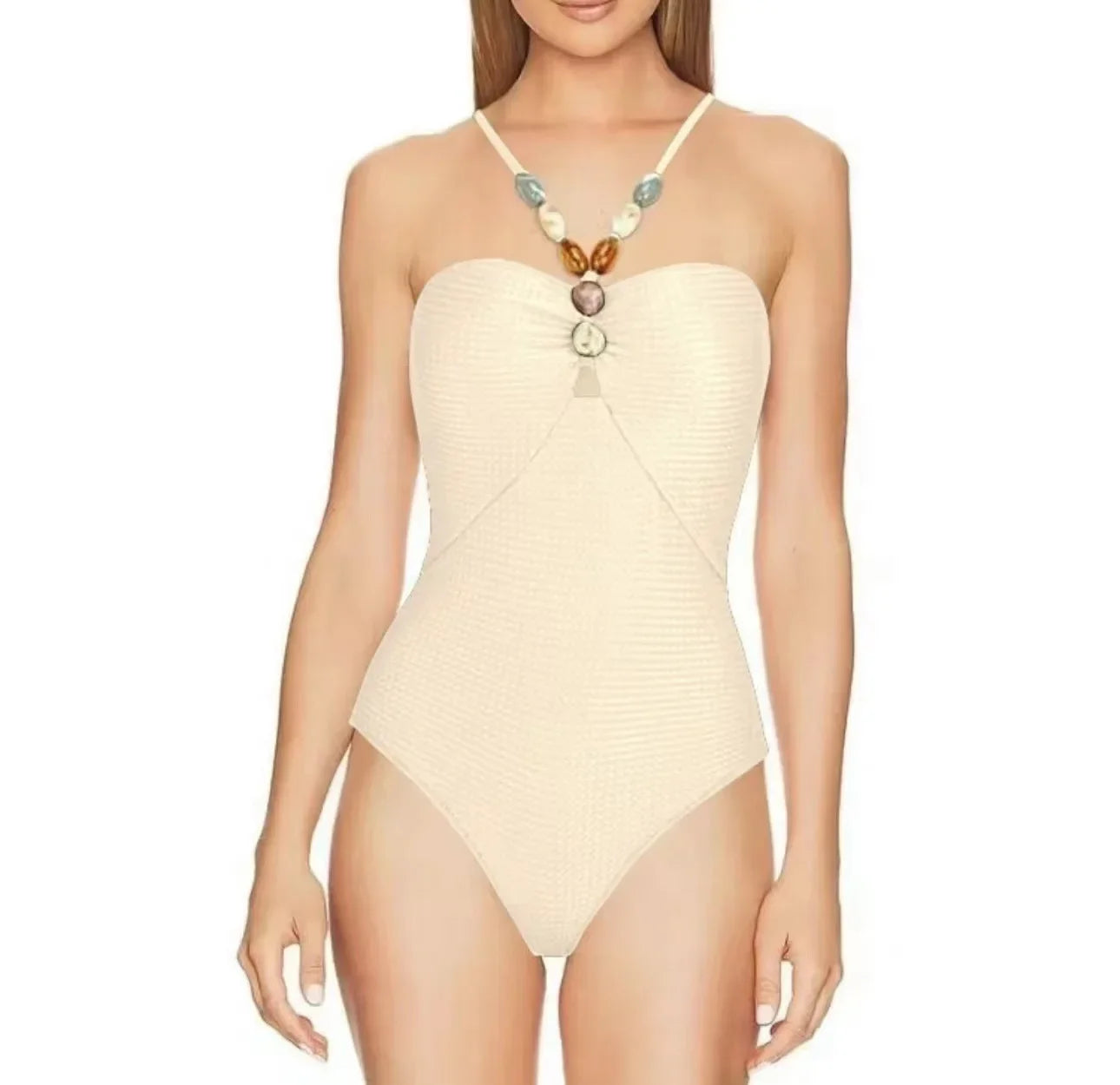 Printed One-Piece Bikini Set Women's Beachwear Tummy Covering Slimming Southeast Asian Sun Protection Style