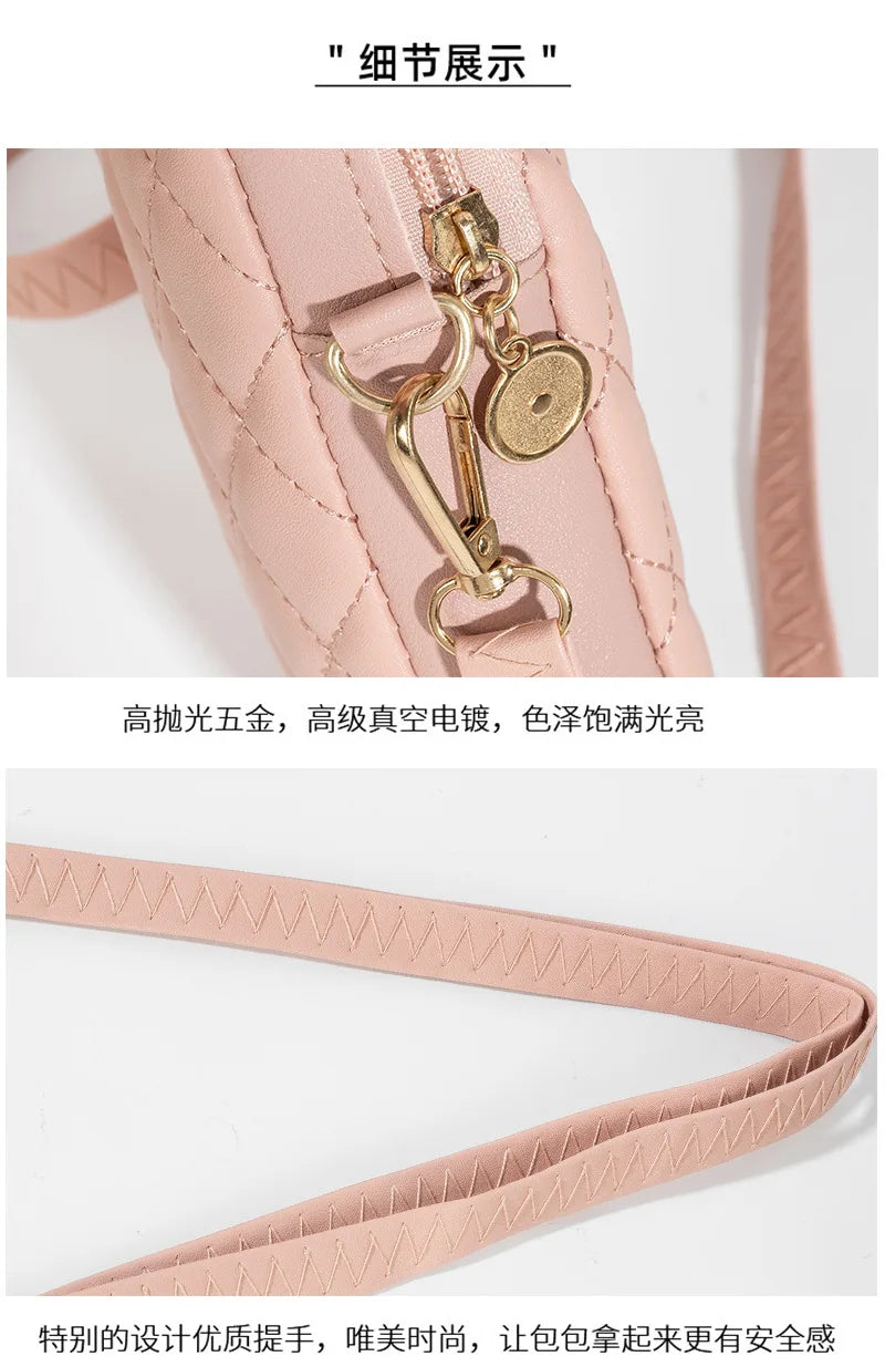 Nuovo 2025 Nuova borsa a tracolla in PU Borse centinaia e semplici Mini borsa per cellulare da donna Borse a tracolla Borse quadrate piccole estive