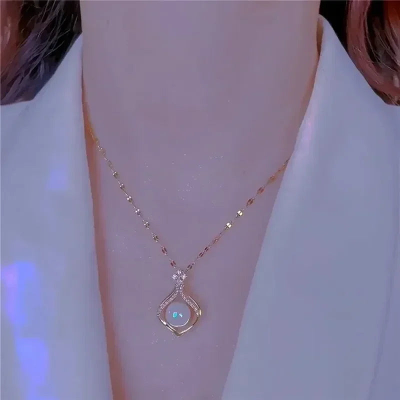 Collana di nuova moda semplice color argento con ciondolo a forma di cuore d'amore, collana con ciondoli a catena, per gioielli da festa da donna, da indossare ogni giorno