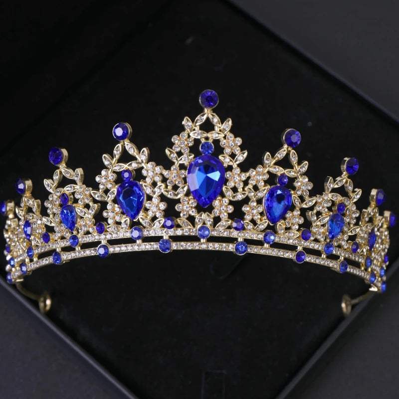 Diademi e corone di cristallo barocchi Festa con strass Prom Diadema Fascia da sposa Accessori per capelli da sposa Gioielli Corona Tiara Regalo