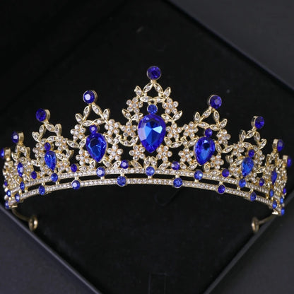 Diademi e corone di cristallo barocchi Festa con strass Prom Diadema Fascia da sposa Accessori per capelli da sposa Gioielli Corona Tiara Regalo