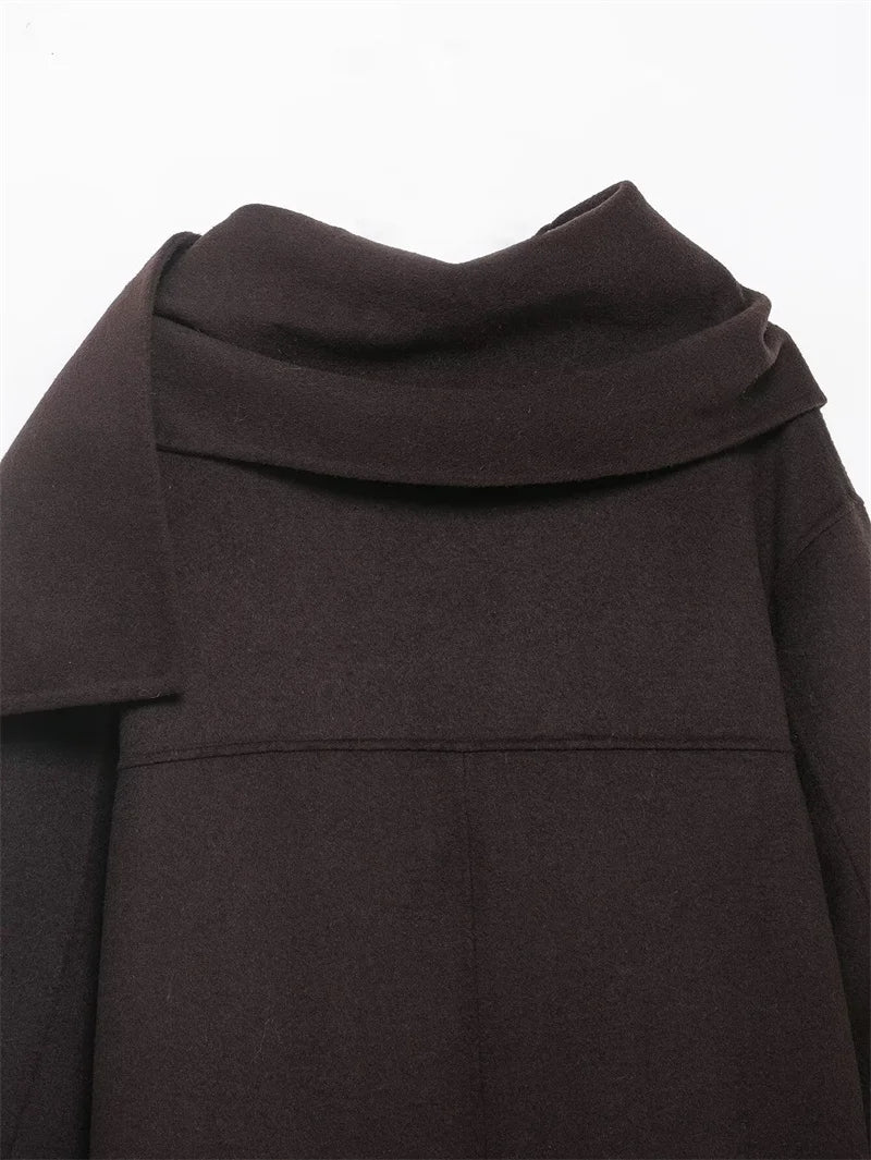 Cappotto da Donna 2026 Nuova Giacca Corta Invernale Autunnale alla Moda con Sciarpa Decorativa, Capispalla Elegante e Chic per Signora