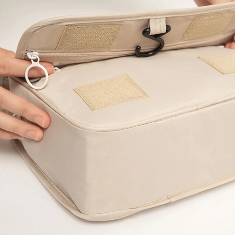 Borse per il trucco da toilette Borse per cosmetici pieghevoli coreane in tinta unita Borse da viaggio in PVC impermeabile di grande capacità per articoli da toeletta