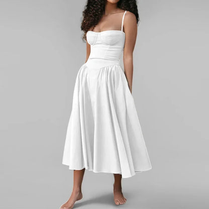 Robe longue bohème sexy d'été pour femme, luxueuse et élégante, col en V, sans manches, robe de plage à fleurs pour femme 2025
