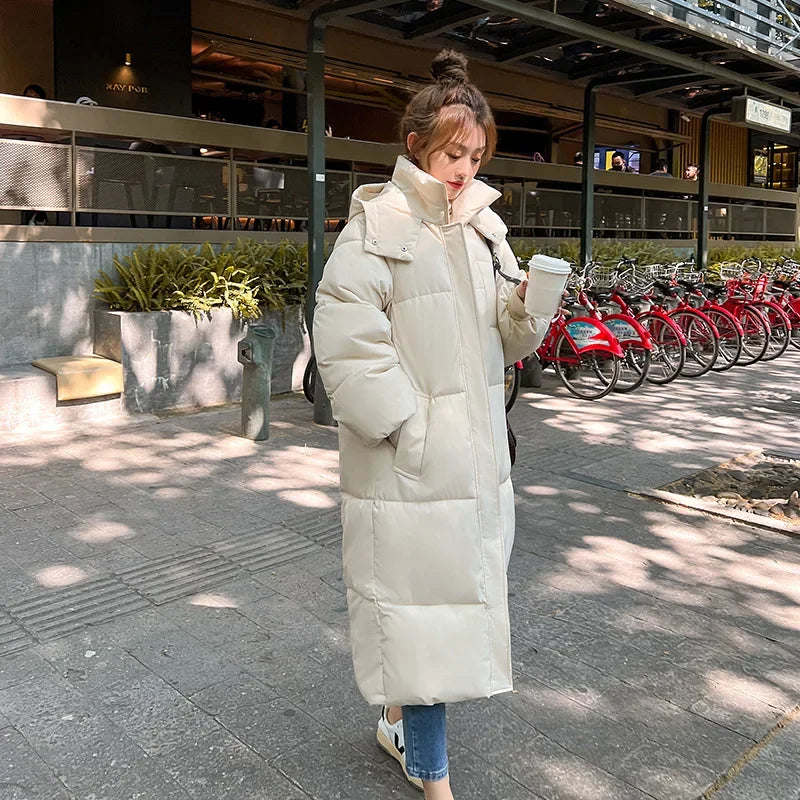Cappotto freddo da donna invernale parka giacca imbottita lunga con cappuccio Plus Size cappotto Super caldo capispalla da neve all'ingrosso a buon mercato coreano