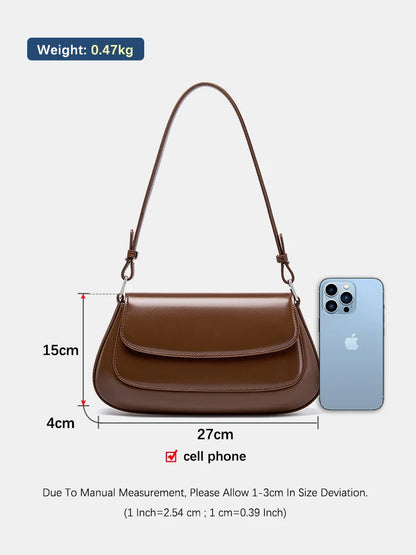 Borse di lusso Zency per donna, in vera pelle, stile francese, borsa a tracolla estiva da donna, borsa a spalla, borsa a tracolla sottobraccio.