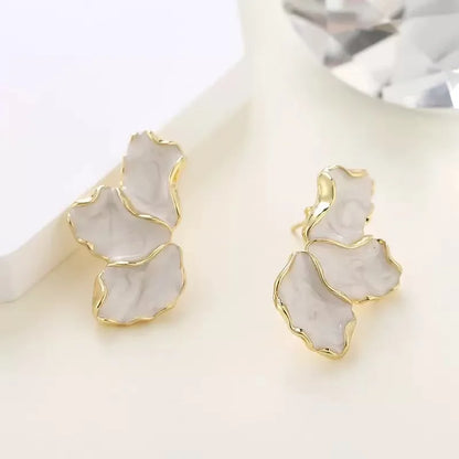 2 Orecchini da Donna di Lusso con Zirconi a Forma di Stella Marina e Conchiglia, Orecchini Semplici a Fiore e Foglia con Perle Imitazione, Gioielli per Feste e Matrimoni