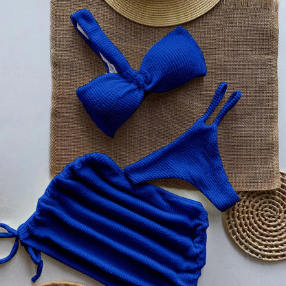 Sexy One-Shoulder-Bikini-Set für Damen mit Cut-Outs, hoher Taille, rückenfreier Badeanzug mit herausnehmbaren Polstern, Sommerstrandmode