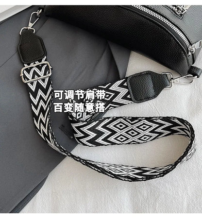 Marsupio da donna Marsupio da strada multitasche Borsa da petto in pelle PU Borsa a tracolla con tracolla larga alla moda Borse a tracolla solide retrò