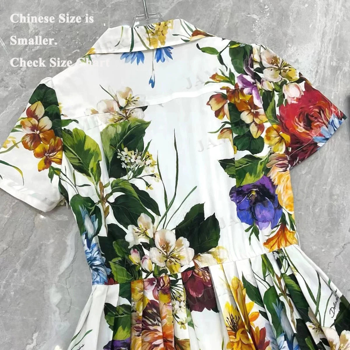 Camicia lunga da donna con stampa floreale estiva da passerella Abiti lunghi a pieghe a maniche corte da donna Abiti da sera eleganti da donna