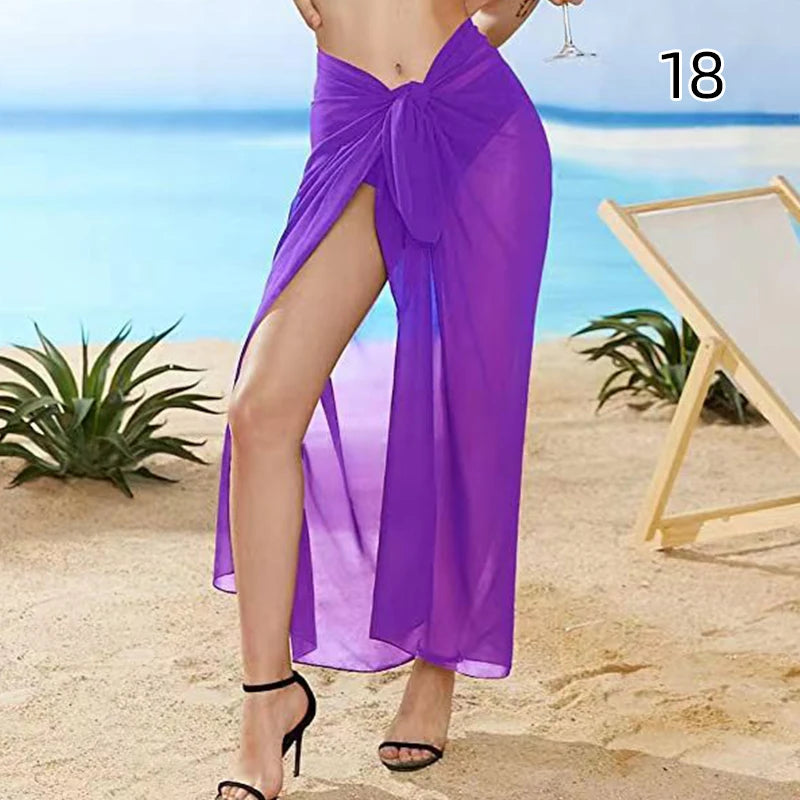 Jupes de plage sexy pour femmes, jupes de plage en mousseline, paréo long, serviette de plage, écharpe de bikini sexy