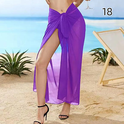 Jupes de plage sexy pour femmes, jupes de plage en mousseline, paréo long, serviette de plage, écharpe de bikini sexy