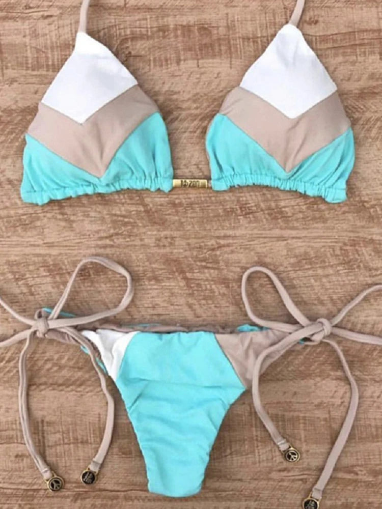 2023 Sexy Bikini Mehrfarbiger Badeanzug Damen Bademode Push-Up Gerippter Bikini-Set Brasilianischer Badeanzug Strandbekleidung Bademode Biquini
