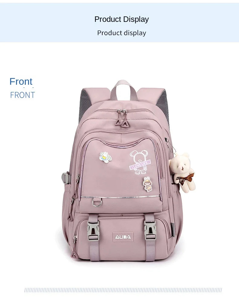 Borse da scuola per bambini per ragazze adolescenti Zaino grande Kawaii Zaino da scuola per studenti di medie dimensioni Borsa per libri Zaino da viaggio per laptop