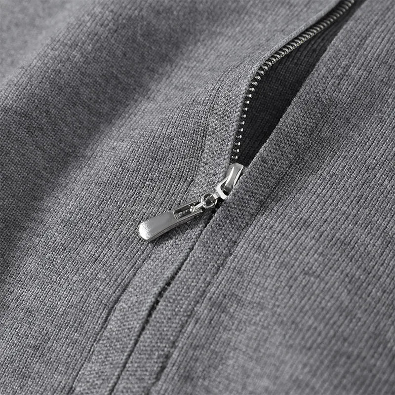 Cardigan in maglia da donna senza maniche con spalline imbottite, collo alto a metà, doppia cerniera, corto, aderente, tinta unita, top di tendenza per la strada