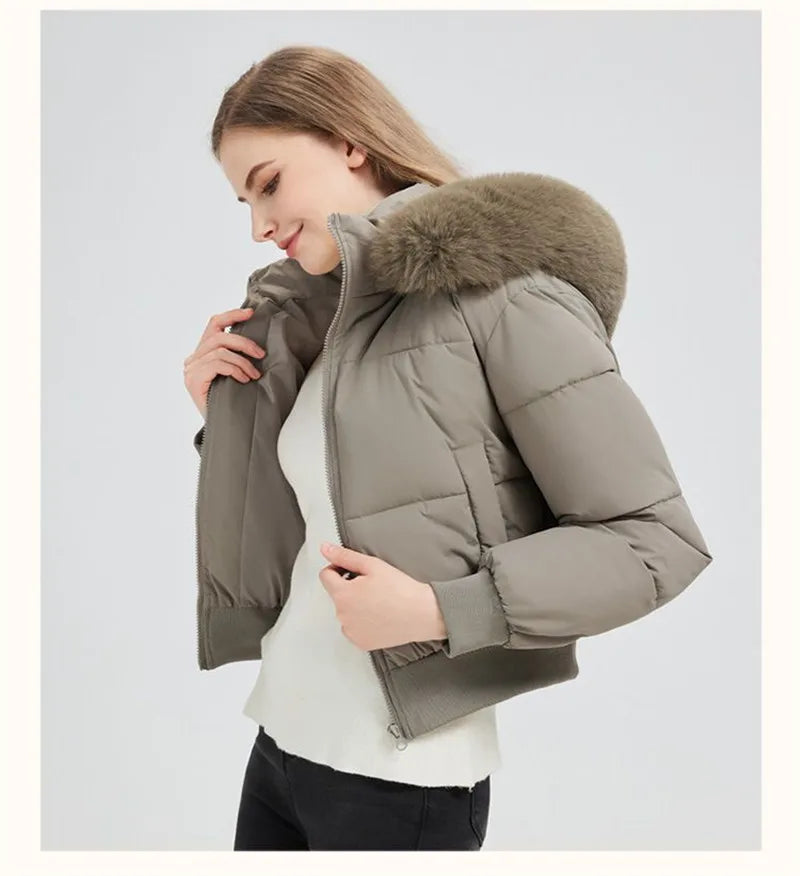 Inverno 2026 Nuova Giacca Corta Imbottita in Cotone Stile Europeo Americano da Donna, Giacca Corta alla Moda e Comoda da Indossare sopra gli Abiti