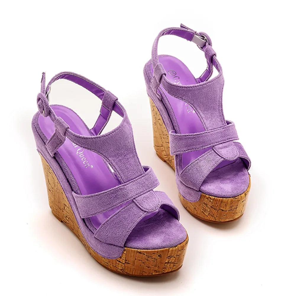 Sandali con plateau Summer Fashion Women Bohemia Style tacco alto bocca di pesce Peep Toe zeppe scarpe per le donne Sandalias De Mujer