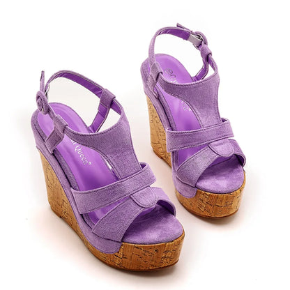 Sandali con plateau Summer Fashion Women Bohemia Style tacco alto bocca di pesce Peep Toe zeppe scarpe per le donne Sandalias De Mujer