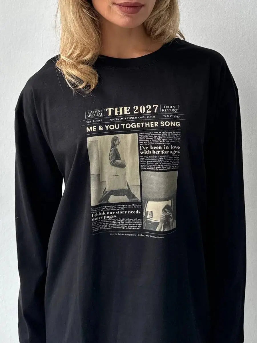 Camicie a maniche lunghe in puro cotone moda di strada francese Felpe sottili con grafica retrò da donna Top eleganti da donna alla moda autunno