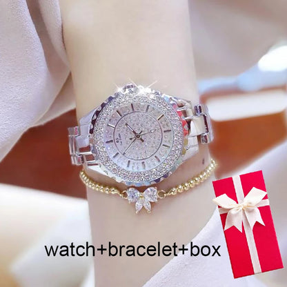 Orologi eleganti da donna con bracciale in oro 2025 Orologi da polso da donna di lusso delle migliori marche per orologio femminile Moda elegante in acciaio pieno