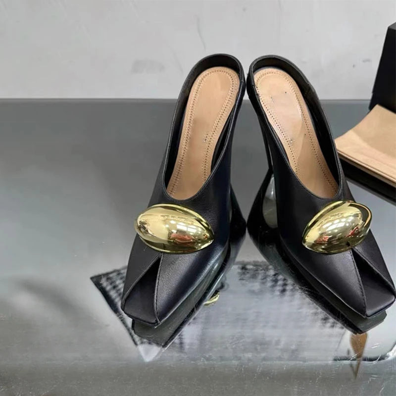Sandali con Tacco Alto 10,5 cm Stile Show, Punta Aperta, Primavera-Estate, Nero e Bianco, Moda Sexy, Scarpe Professionali da Donna per il Lavoro, Taglia 43