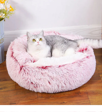 Winter Plush Pet Cat Bed Round Cat Cushion Cat House 2 in 1 Warm Cat Basket Pet Sleep Bag Cat Nest Kennel for Small Dog Suit New
