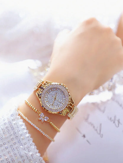 Orologi eleganti da donna con bracciale in oro 2025 Orologi da polso da donna di lusso delle migliori marche per orologio femminile Moda elegante in acciaio pieno