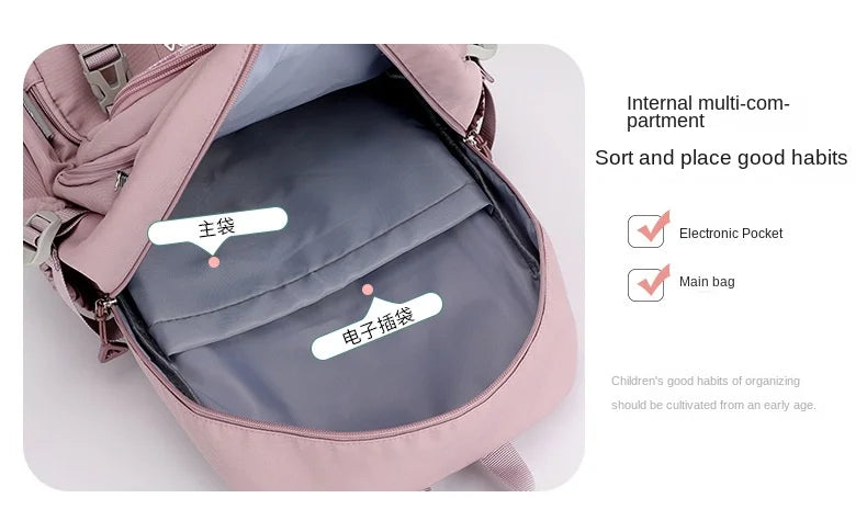 Borse da scuola per bambini per ragazze adolescenti Zaino grande Kawaii Zaino da scuola per studenti di medie dimensioni Borsa per libri Zaino da viaggio per laptop