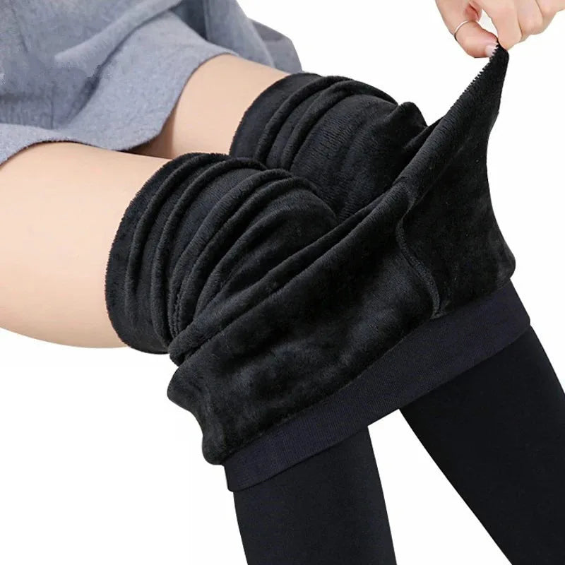 Leggings invernali per donna Leggins caldi Leggins in velluto tinta unita Leggings a vita alta Leggings elasticizzati dropshipping