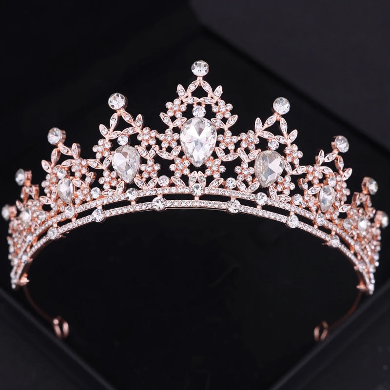 Diademi e corone di cristallo barocchi Festa con strass Prom Diadema Fascia da sposa Accessori per capelli da sposa Gioielli Corona Tiara Regalo
