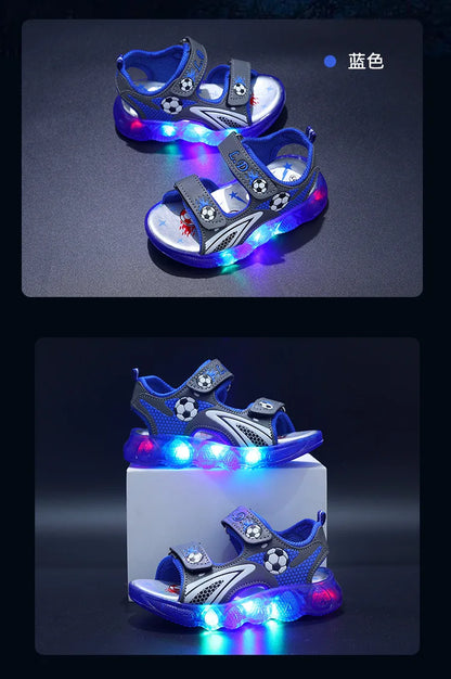 Sandali estivi Nuovo Sport Comfort Scarpe da bambino Antiscivolo Traspirante Morbido Light Up Scarpe da ragazzo Moda Spiaggia Sandali casual Босоножки