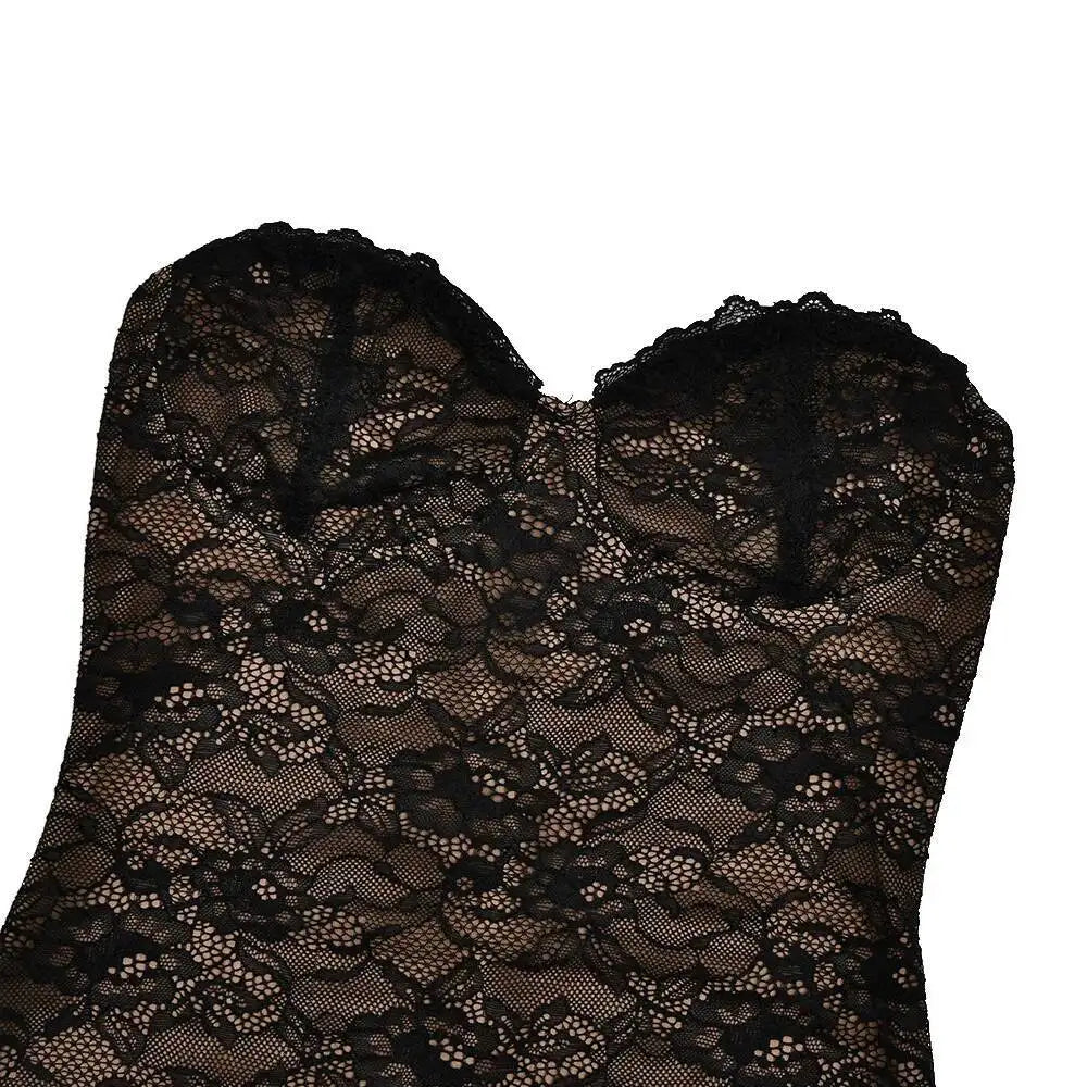 Townlike pizzo sottile aderente maxi abito lungo donna 2025 estate autunno inverno abito discoteca abiti da festa sexy con fodera a scialle