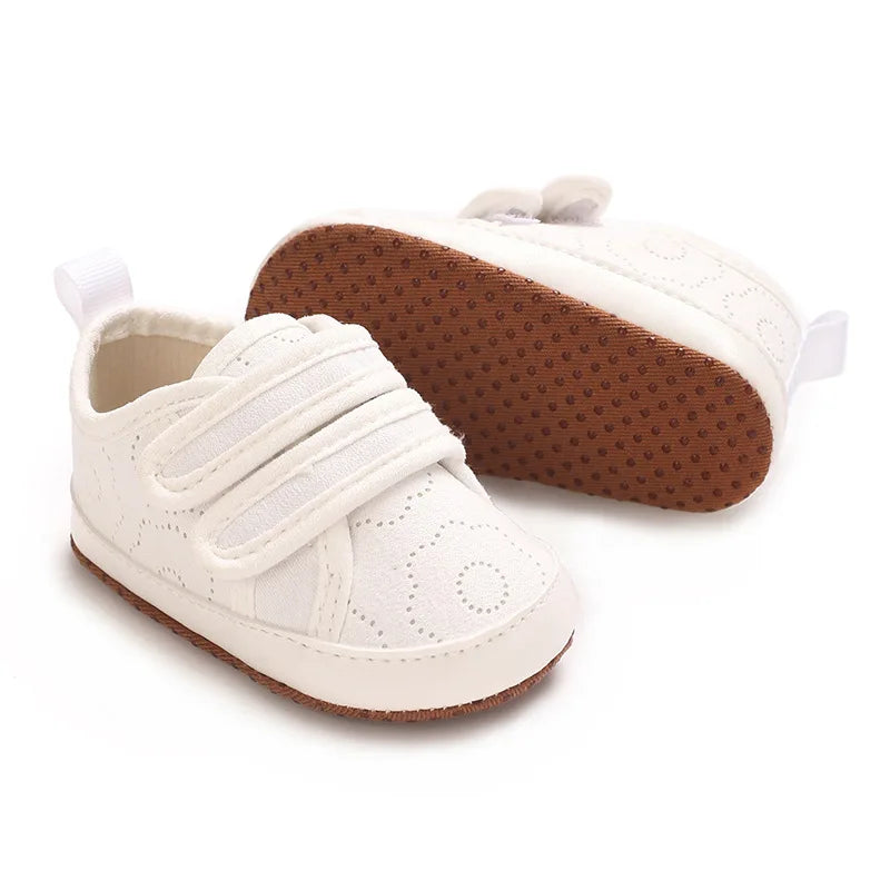 Scarpe da passeggio per bambini, sneakers con stampa e fiocco, calzature casual con suola morbida per neonati da 0 a 18 mesi