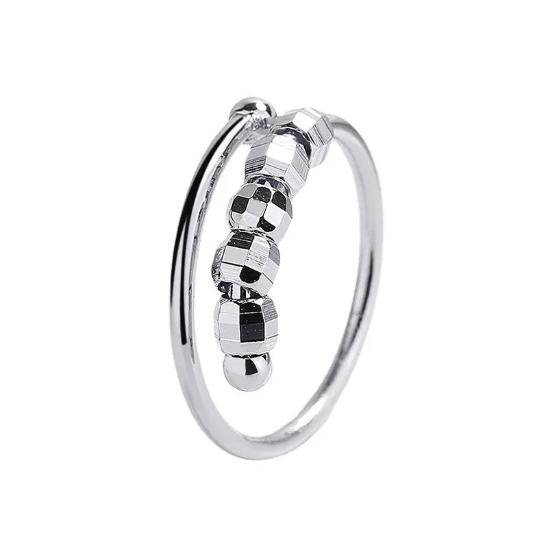 Anelli di ansia punk per donna uomo spirale Fidget perline anello gioielli di tendenza piacevole ruota liberamente anello in acciaio inossidabile antistress regalo