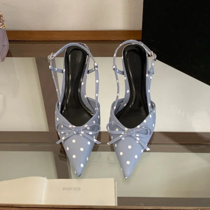 Sandales d'été à talons hauts pour femmes, mules élégantes en satin avec nœud papillon, chaussures de soirée