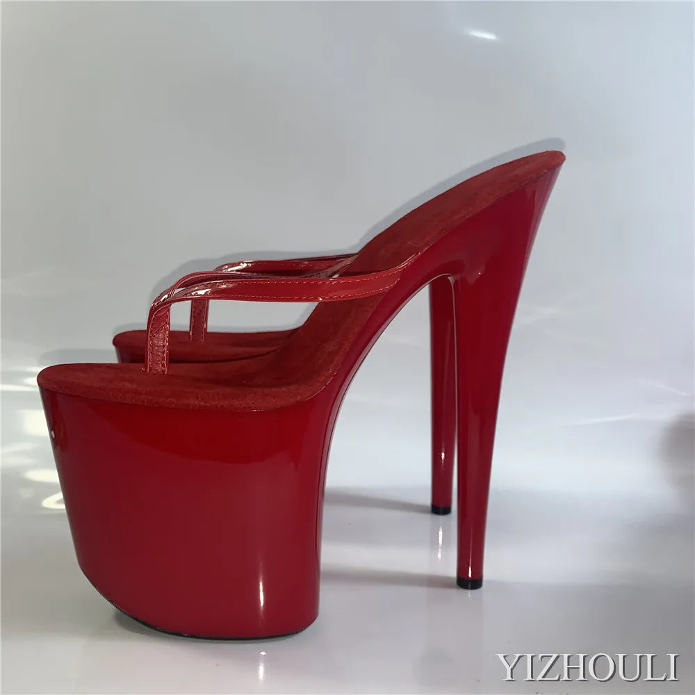 I colori alla moda possono essere personalizzati Infradito da principessa da 15-20 cm, tacchi da discoteca sexy, estate, pantofole a spillo da 6-8 pollici