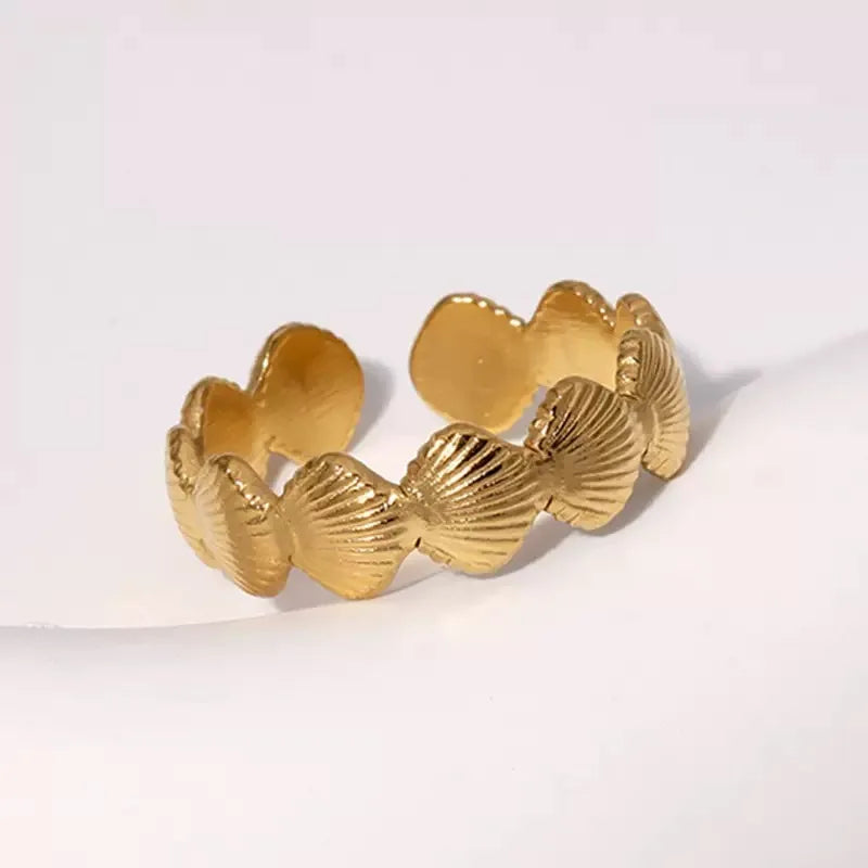 Questo anello di regolazione dell'apertura a bordo largo geometrico di alta qualità e alla moda con oro elettrolitico e design minimalista è Perf